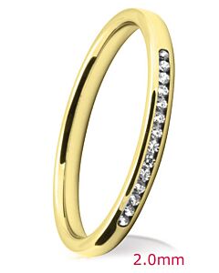 2.0mm Court Wedding Ring - Brilliant Cut Diamonds Channel  | 758B00G 758B01G 758B02G